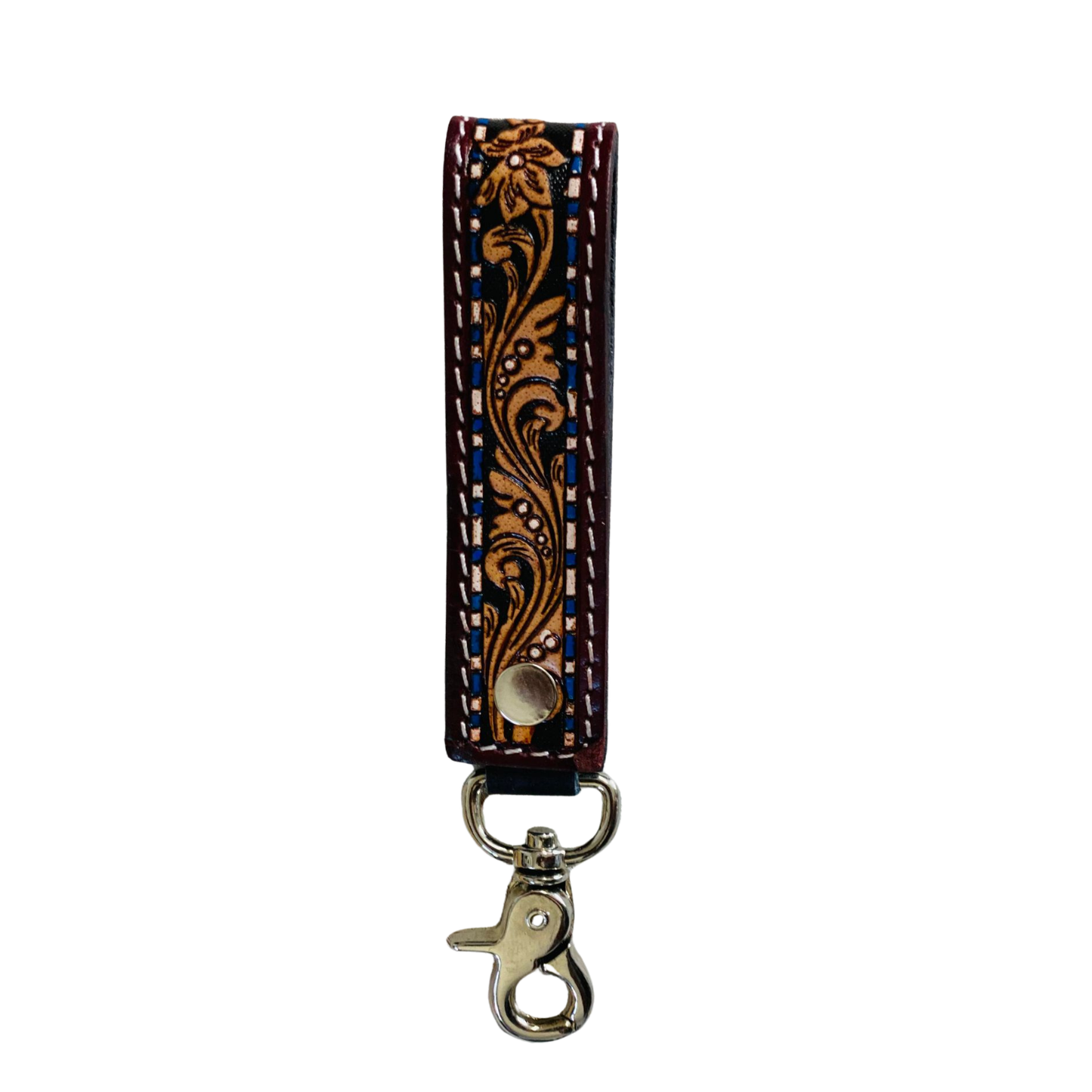 Leather Keyring – Blue Stylish Handcrafted Accessory