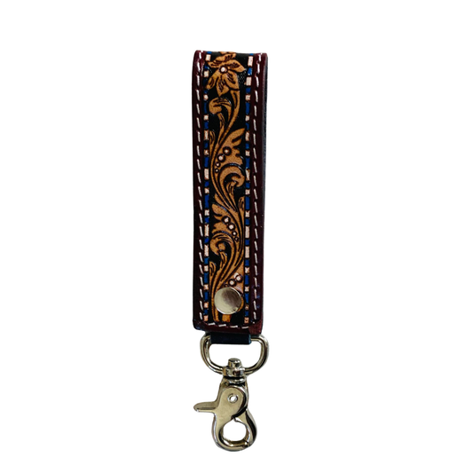Leather Keyring – Blue Stylish Handcrafted Accessory