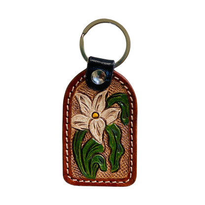 LEATHER KEYRING FLOWER - Stylish Handcrafted Accessory