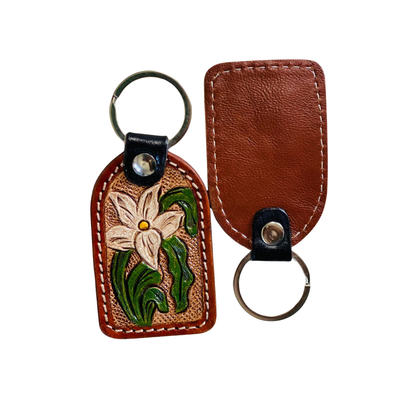 LEATHER KEYRING FLOWER - Stylish Handcrafted Accessory