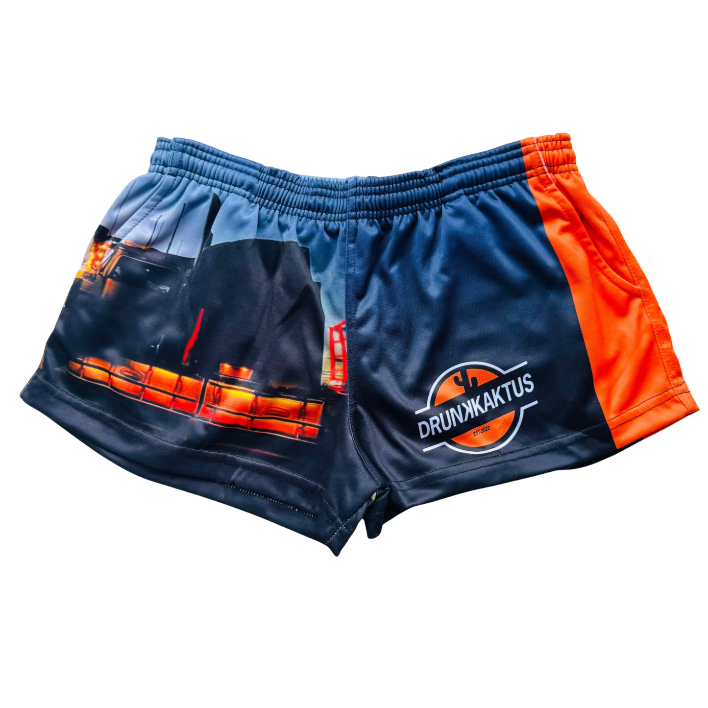 A pair of FOOTY SHORTS - 9OH WITH POCKETS with pockets and an elastic waistband