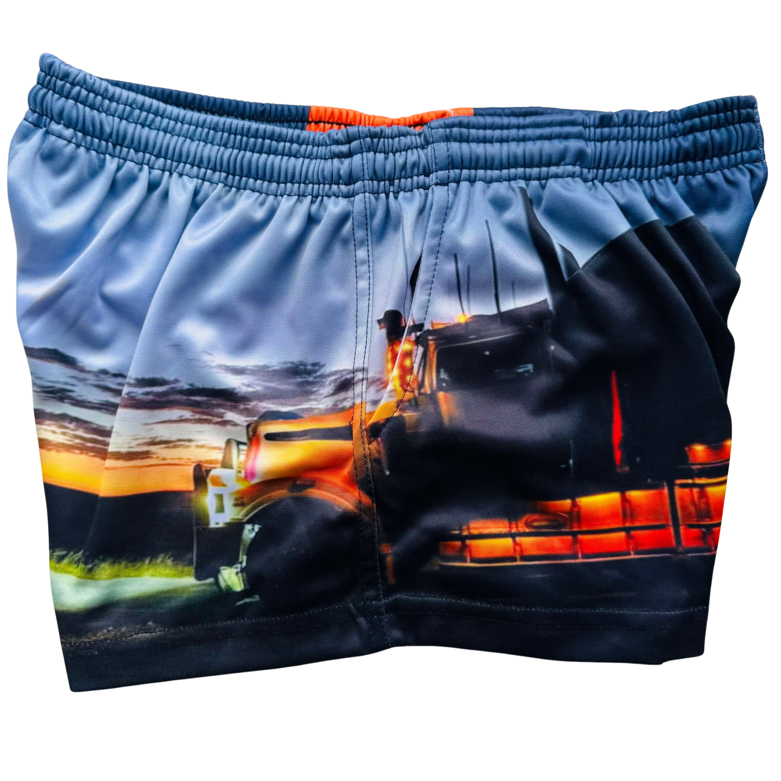 A pair of FOOTY SHORTS - 9OH WITH POCKETS with pockets and an elastic waistband