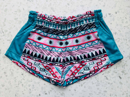 KIDS FOOTY SHORTS - AZTEC