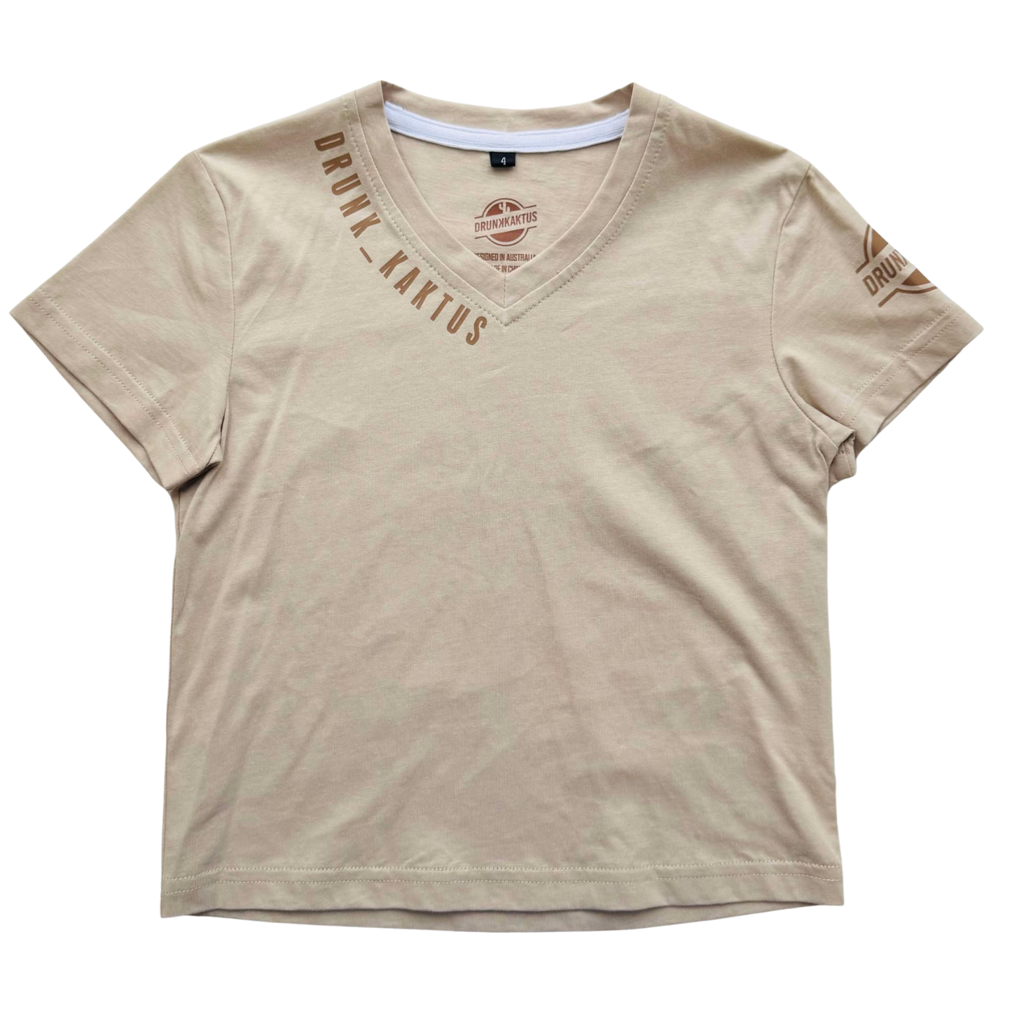 A KIDS COTTON T V-Neck T-Shirt made from soft 100% cotton, short sleeves, unisex design, available in kids sizes 2 to 16.