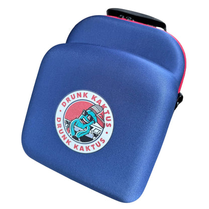 Blue case with 'Drunk Kaktus' logo on a white background