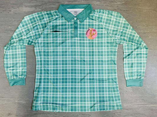 KIDS SUN SHIRT - GREEN PLAID