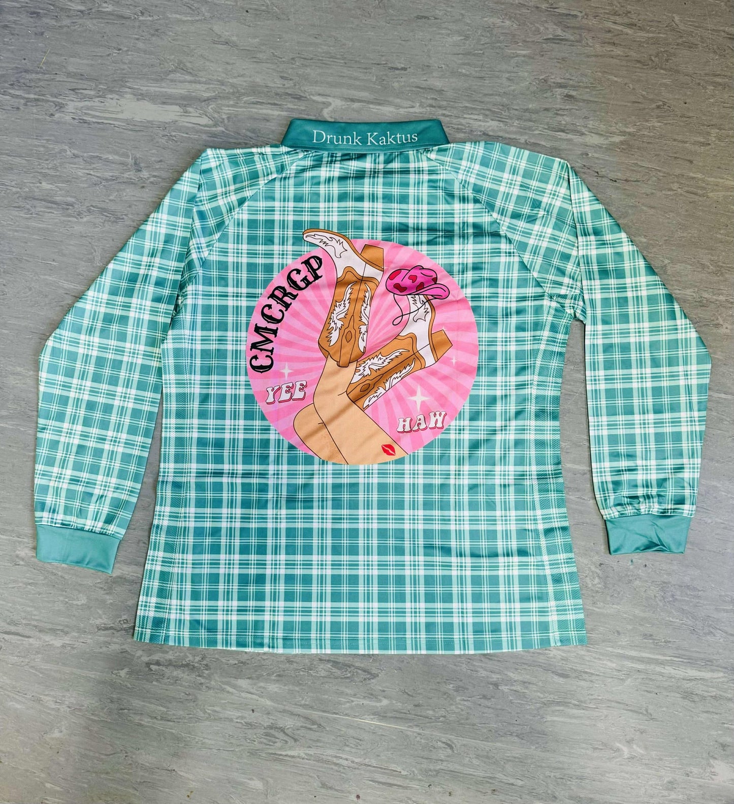 LADIES SUN SHIRT - GREEN PLAID