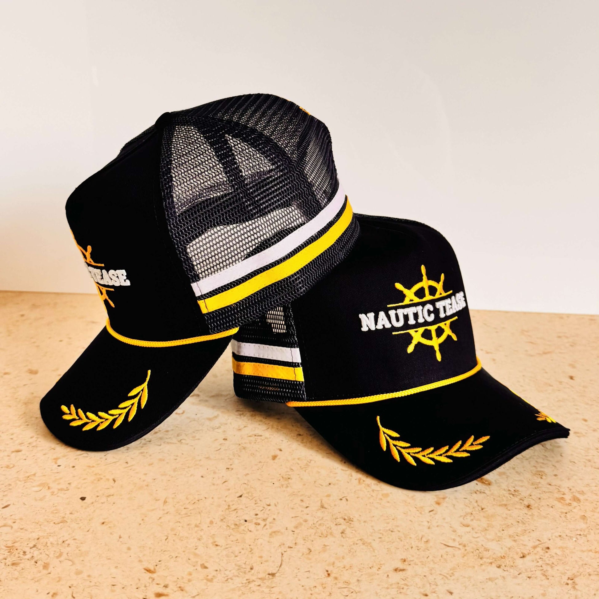 Nautic Tease - High Profile Trucker Cap with Structured Crown and Adjustable Snapback.