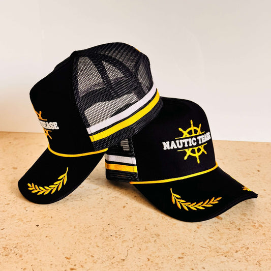 Nautic Tease - High Profile Trucker Cap with Structured Crown and Adjustable Snapback.