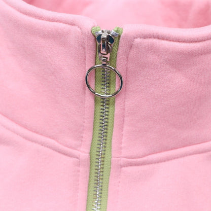 QUARTER-ZIP FLEECED PULLOVER PINK - PREORDER