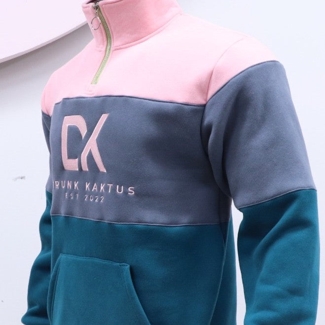 QUARTER-ZIP FLEECED PULLOVER PINK - PREORDER