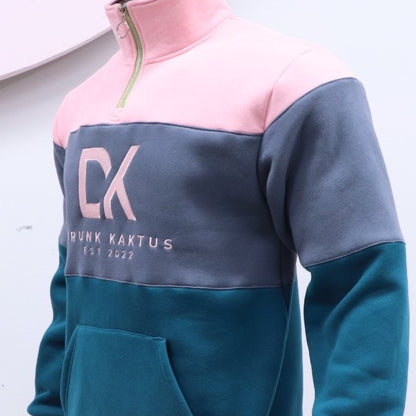 QUARTER-ZIP FLEECED PULLOVER PINK - PREORDER