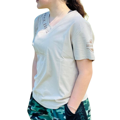 A COTTON T-SHIRT V-Neck T-Shirt made from soft 100% cotton, short sleeves, unisex design, available in kids sizes 2 to 16.