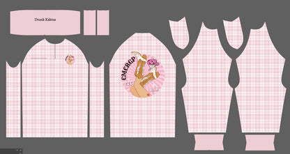 LADIES SUN SHIRT - PINK PLAID