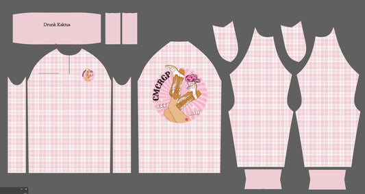 KIDS SUN SHIRTS - PINK PLAID