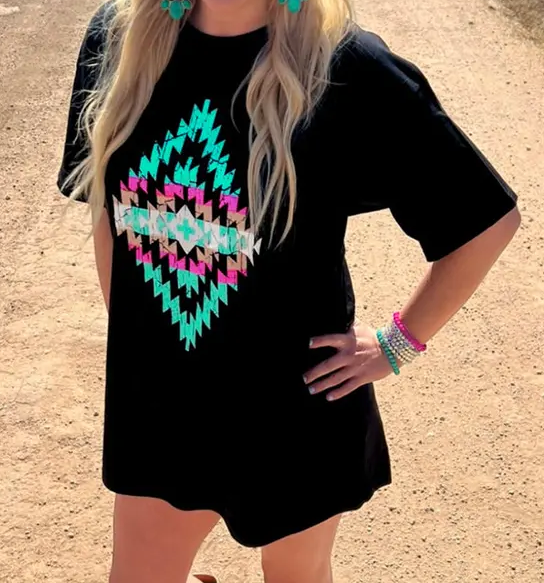 TURQUISE SANDS BOYFRIEND TSHIRT DRESS